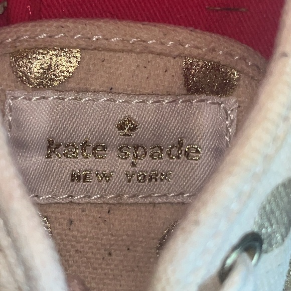 Kate Spade Keds Gold and White Sneakers with Polka Dot Design size 9.5 - Picture 4 of 10